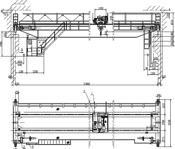QD Model Double Girder Overhead Crane 5 Ton With Electric Trolley High ...