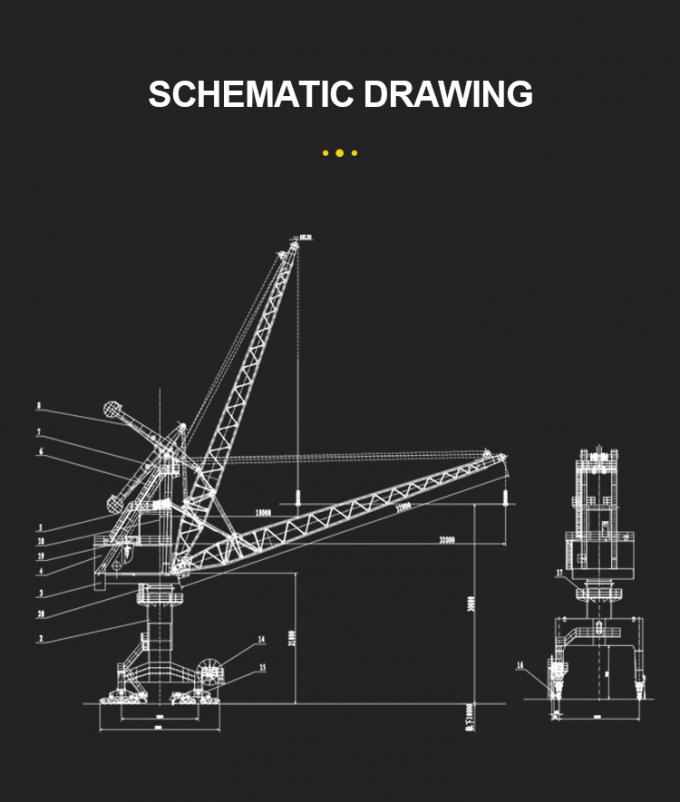 10m Harbour Portal Crane 200 Ton Boom Offshore Slewing Jib Crane