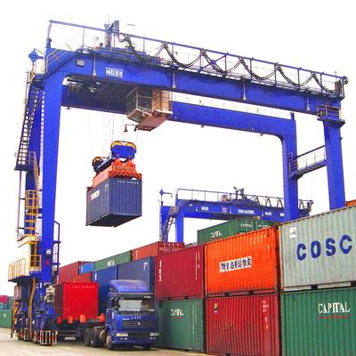 A3 - A7 Duty Rubber Tyred Gantry Crane For Shipping Containers 55 Ton