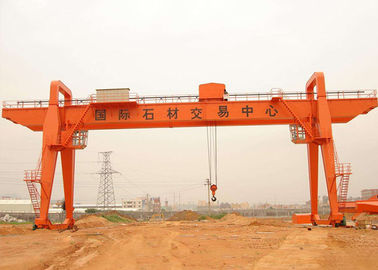 Double Beam Steel Frame Rail Track Gantry Crane On Wheels IP54 Protection Grade