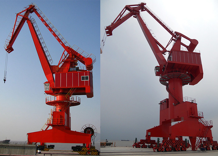 High Efficiency Fixed Offshore Portal Jib Crane 50T Travelling Four