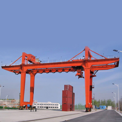 Double Girder Container Lifting Gantry Crane Industrial Rubber Tired Frame