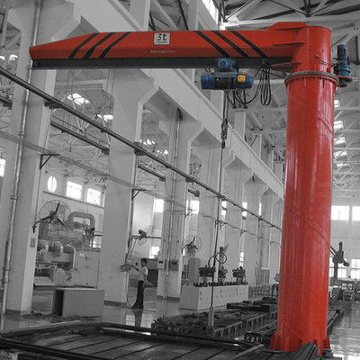 Remote Control Pillar Mounted Jib Crane 180 Degree Rotation 1 Ton Capacity