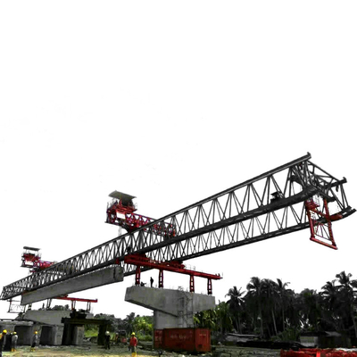 Remote Control 50 Ton Double Truss Girder Launcher Crane For Railway