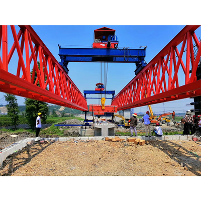 Remote Control 50 Ton Double Truss Girder Launcher Crane For Railway